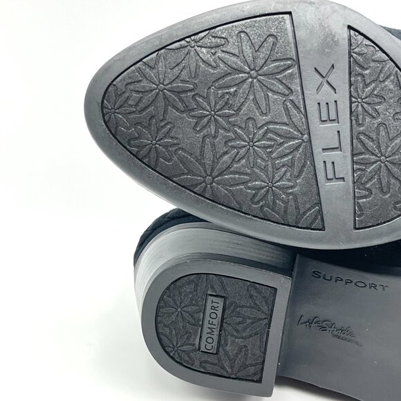 7.5‎ WIDE WIDTH Lifestride Adriana Black Microsuede Ankle Boots Booties Shoes - Picture 10 of 14